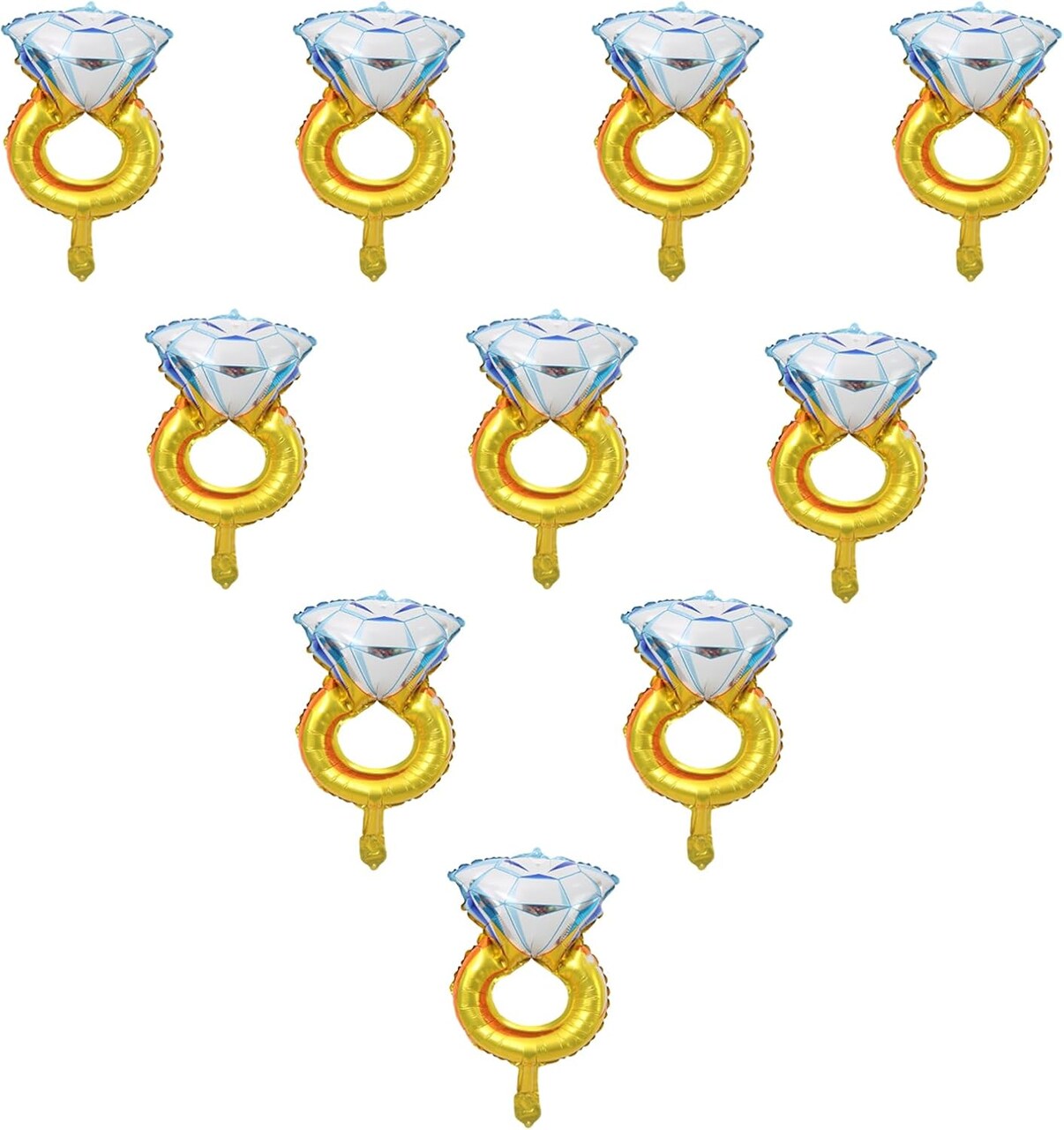 10Pcs Mini Ring Diamond Balloons for Anniversary Engagement and Wedding Party Decoration